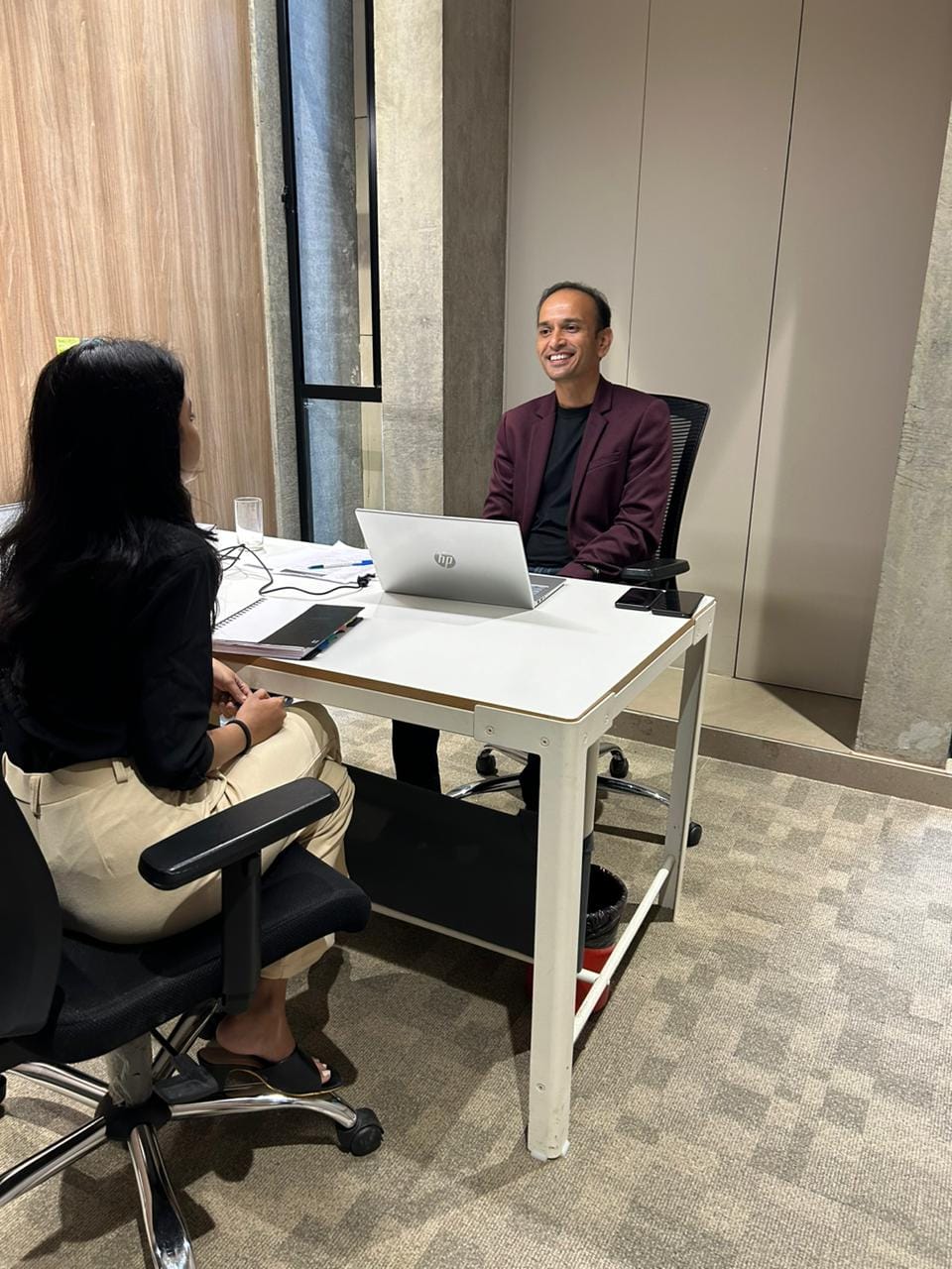 One-on-one career counseling session
